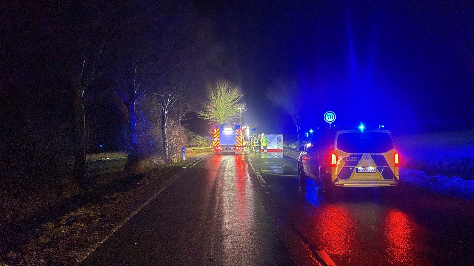 Zwei Tote bei schwerem Verkehrsunfall auf der Landstrasse 763 bei Eissen